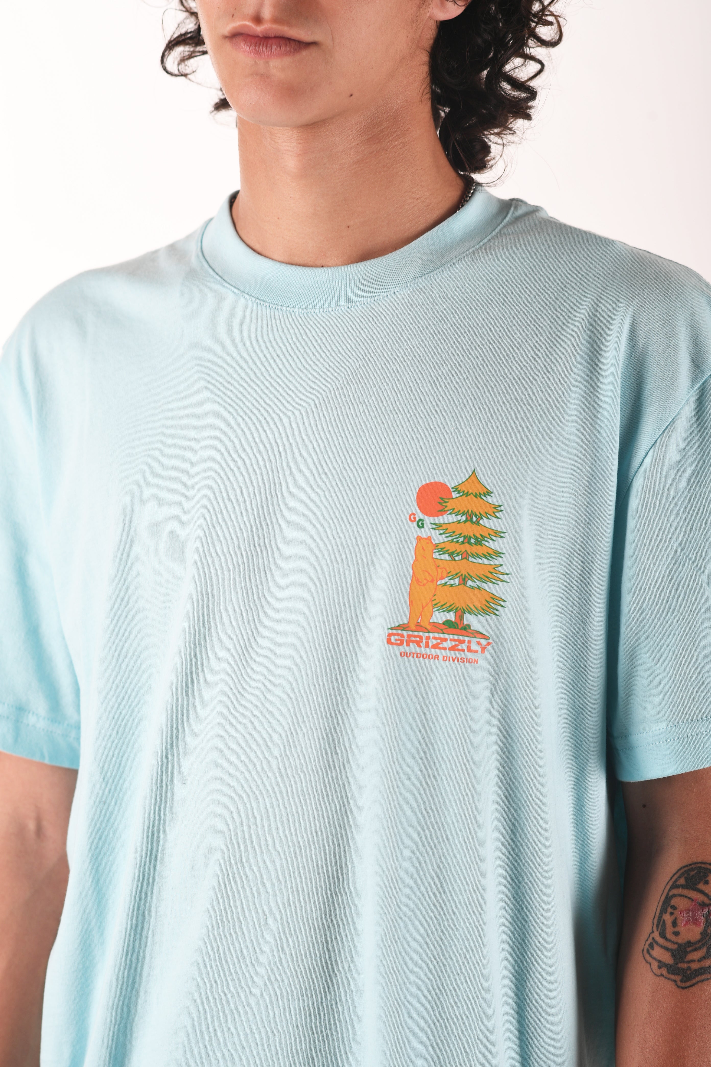 Remera Grizzly Standing Bear - Powder Blue