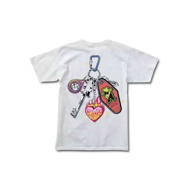 Remera Grizzly Keys Open Doors - White